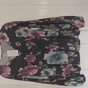 White Birch Floral Empire Top Size Medium